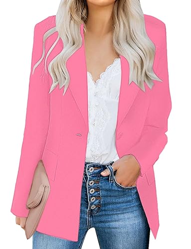Ladies Blazer Coat Amazon Pink Blazer Pink Short Lightweight Coat - Main Image