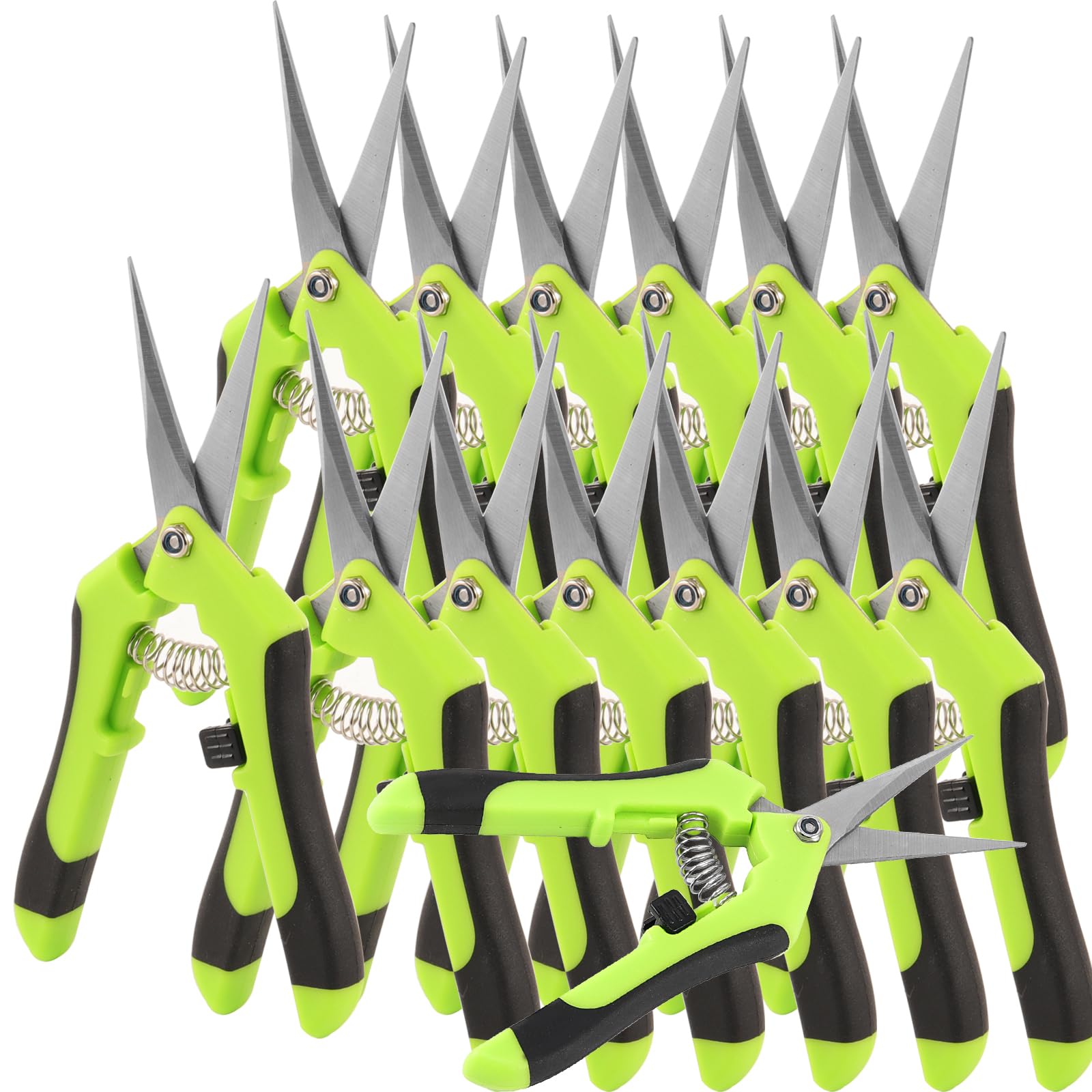 HAKZEON 12 PCS 6.5 Inch Bud Trimming Pruning Scissors, Stainless Steel Gardening Pruning Shears, Garden Hand Pruners for Easy Pruning Garden Tree Pot Plant Flowers