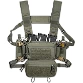 ACE TAC S.O.P. Tactical Chest Rig with 5.56/7.62 &amp; Pistol Magazine Pouch Holders, Wing &amp; Molle Dangler Pouches