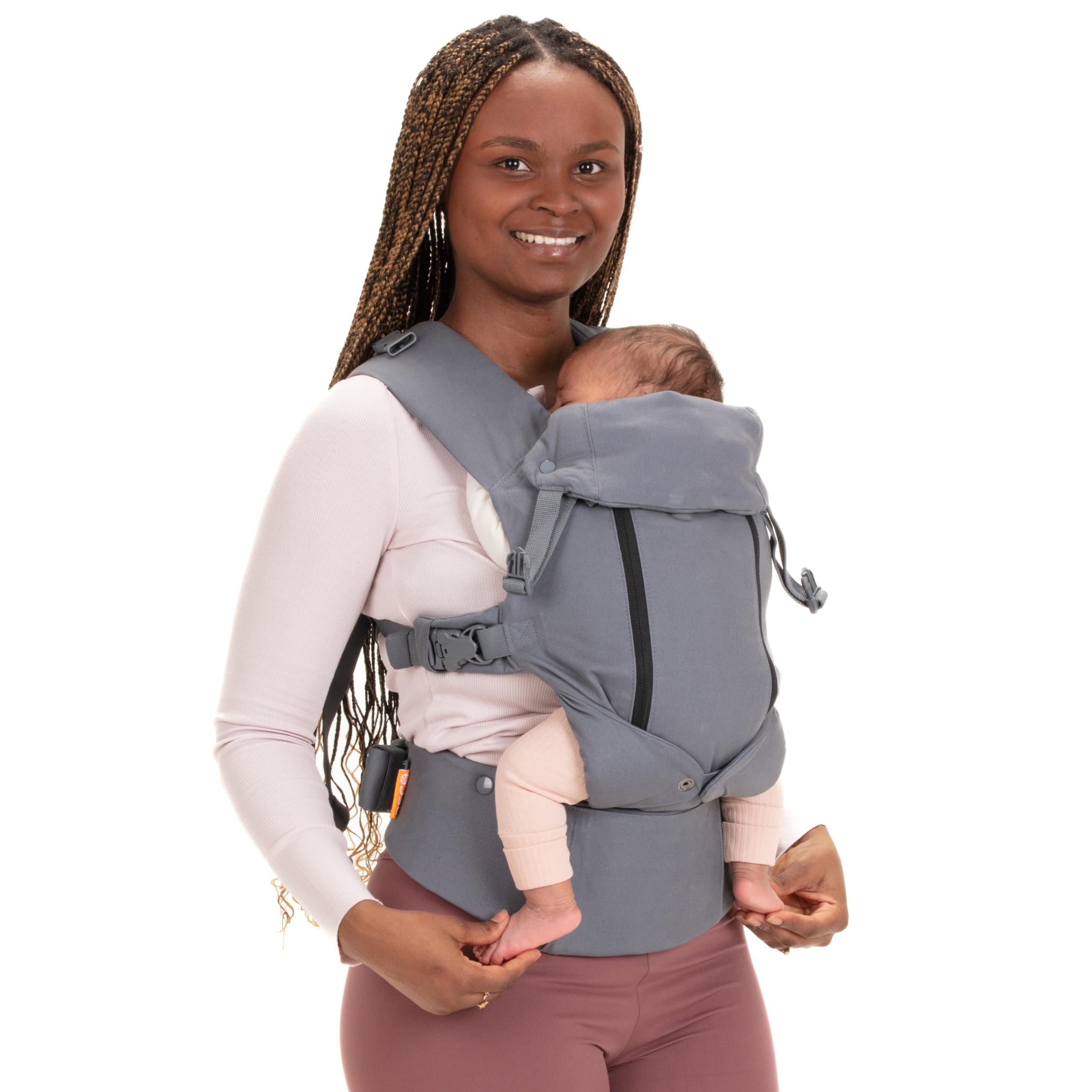 Beco 8-Carrier System for Newborn to Toddlers (3.2-45 lbs) All-in-One Hybrid Front, Hip & Cooling Mesh Backpack - Dark Grey