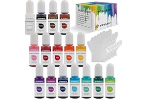 YRYM HT Epoxy Resin Pigment - 16 Colors Non-Toxic Epoxy Resin Color Pigment for Coloring, Concentrated Resin Dye for Jewelry Making, Art, Paint, Crafts - 0.35oz/10ml Each