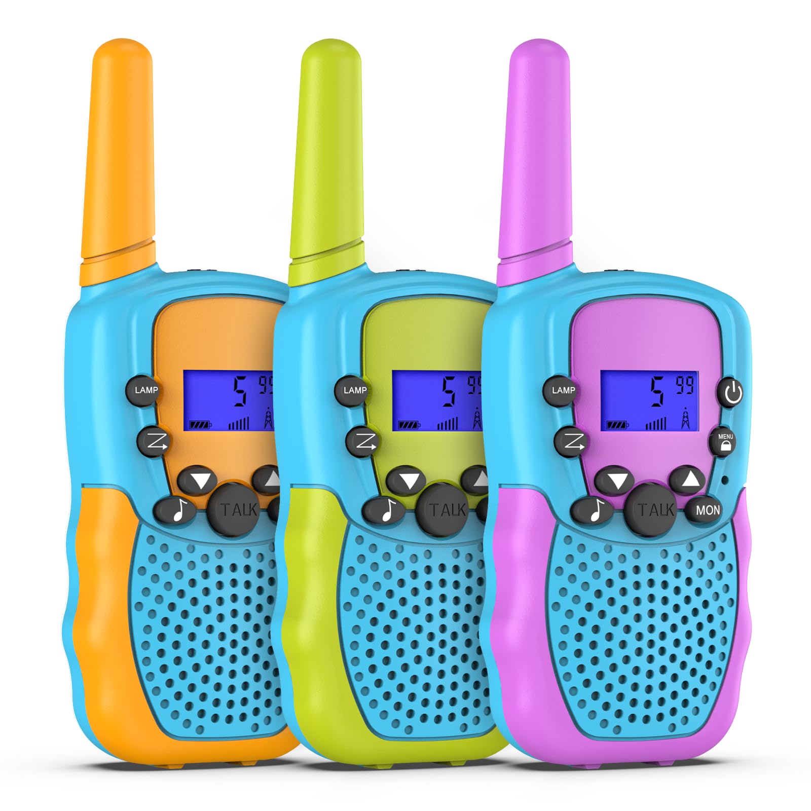 Toys for 3-12 Year Old Boys or Girls, Selieve Walkie Talkies Kids 3 Pack Outdoor Toys Long Range 8 Channels 2 Way Radio, Gifts for 3-8 Year Old Boys or Girls (Orange)