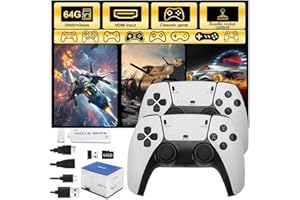 Polaring Retro Gaming Console, Game Stick,4K HDMI Output , 40,000+ Games and 23 Emulators, Dual 2.4G Wireless Controllers ,Plug and Retro Play Video Games for TV(64G)
