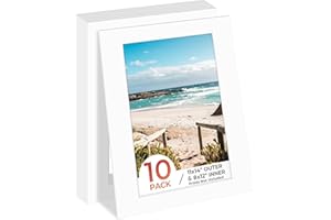 Frametory, 11x14 White Picture Mats for 8x12 Photos with White Core Bevel Edge Framing Mattes, Acid Free and 4-Ply Thickness 