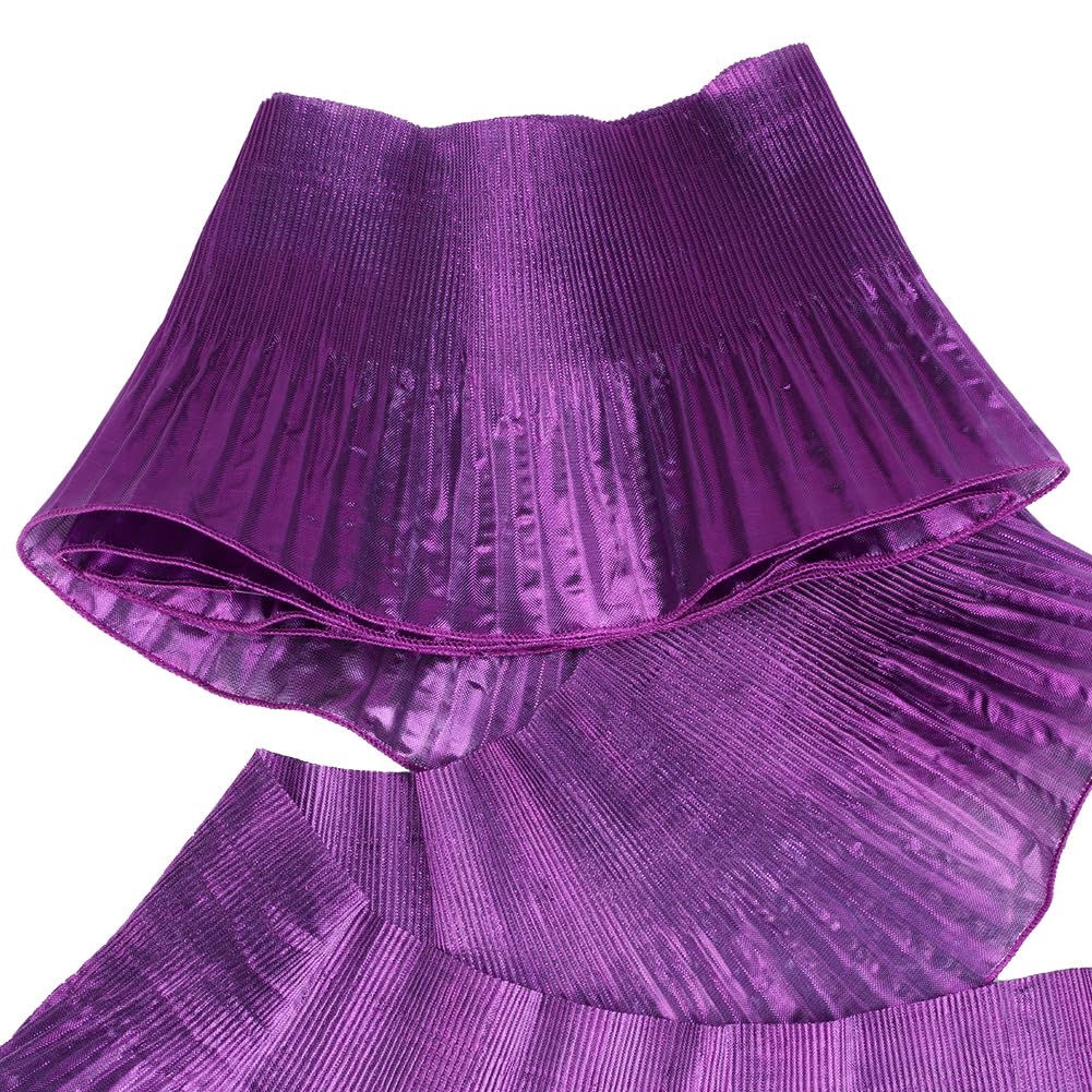 FINGERINSPIRE 2.7M 3D Gradient Pleated Ruffle Lace Trim 15.5cm Wide Blue Violet Ruffle Pleated Chiffon Trim Decorative Ruffled Ombre Lace Trim Tulle Ruffle Lace Trim for Bridal Wedding Sewing Craft