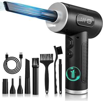 ONEWAY Compressed Air Duster Reusable Cordless with LED Light 3 Gear