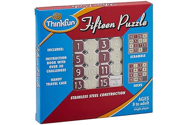 ThinkFun Fifteen Puzzle - Classic Puzzle Game, Perfect for Travel, Can Fit in Your Pocket For Age 8 and Up
