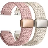 Fullmosa Magnetic Braided Watch Bands - 18mm 20mm 22mm Quick Release Replacement Wristband, Stretchy Nylon Solo Loop Compatible with Traditional and Smartwatches for Men Women