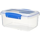 Sistema KLIP IT Rectangular Collection Food Storage Container, 33.8 oz./1 L, Clear/Blue