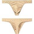 JINSHI Men's Ice Silk Glossy G-String Thongs Sexy Wide Low Rise Underwear Male Athletic Thong T-Back For Men