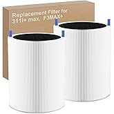 2 Pack 311i+ Max Replacement Filter Compatible with Blueair Blue Pure 311i+ Max Air Purifier, H13 True HEPA with Activated Carbon Air Filter, Compare to part #F3MAX+