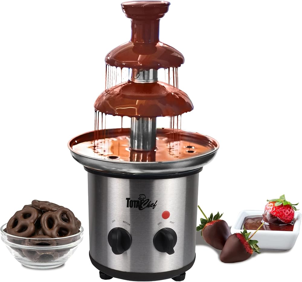 Koolatron Total Chef Chocolate Fountain Large 3-Tier 680 g Capacity