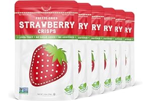 Nature's Turn Freeze-Dried Fruit Snacks, Strawberry Crisps, Pack of 6 (1.2 oz Each)