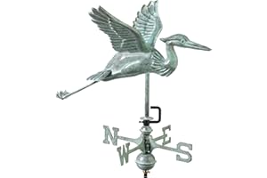Good Directions Blue Heron Garden Weathervane, Includes Garden Pole, Blue Verde Copper, Patina