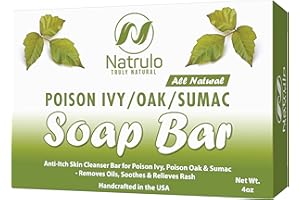 NATRULO Poison Ivy Soap Bar - All Natural Poison Ivy Treatment - Anti-Itch Soap Skin Cleanser Bar for Poison Ivy, Poison Oak & Sumac - Removes Oils, Soothes & Relieves Rashes - 4 oz Bar Made in USA