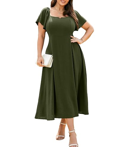 plus size olive green dress for wedding RWJ Prom Dress, Women 2026 Formal Guest Maxi Black Large Hips 35.5(90cm) Accessory:No Waist Chain Crinkled Check Long Dress Easter26