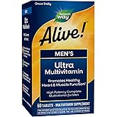 Nature's Way Alive! Once Daily Men's Multivitamin, Ultra Potency, Food-Based Blends (291mgper serving), 60 Tablets