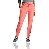 BARCO One Boost Scrub Jogger for Women - Yoga Style Medical Jogger, Mid-Rise, 4-Way Stretch Women's Scrub Pant Sunset Coral Small Petite