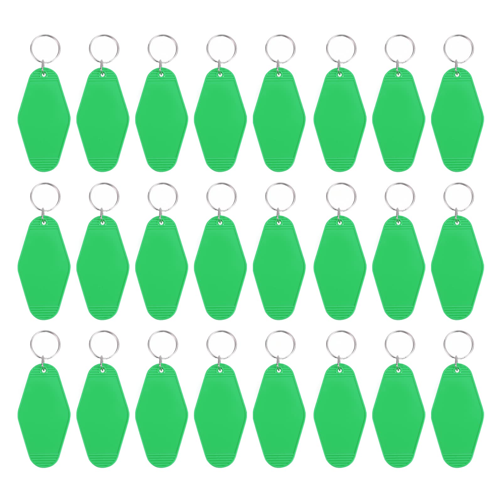 PATIKIL Vintage Motel Keychain, 24 Pack Blank Hotel Keychains Rhombus Retro Key Tag for DIY Crafts Ornament Backpack Luggage Labels Tags, Light Green