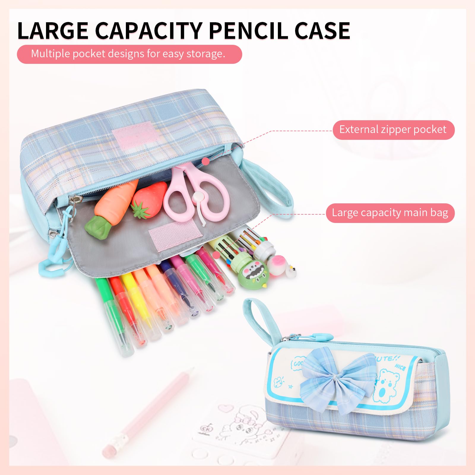 CYOQX Girls Backpack 3pcs School Backpack with Lunch Box Teen Girl Backpack Set Cute Kids School Bag Bookbag for Teen Girls