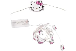 Silver Buffalo Hello Kitty Face with Pink Bow 20ct Decorative String Lights, 7 Feet Long, Battery Powered (Batteries Not Included), Pink LED, Indoor Use Only