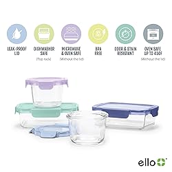Ello Color Lock 8PC Mixed Glass Food Storage