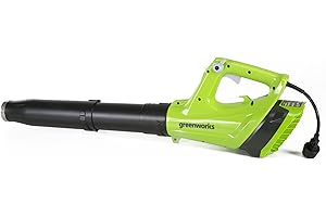 Greenworks Electric Corded Blower (130 MPH/530 CFM) , 9-Amp Motor, Lightweight & Quiet for Yard Patio Driveways Autumn Debris