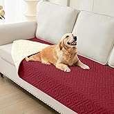 hyha Waterproof Dog Blanket, Soft Dog Bed Cover Pet Blankets, Waterproof Sofa Couch Cover for Dogs Washable, Reversible Pet Couch Covers for Sofa Furniture (30x70 Inch, Wine Red/Beige)