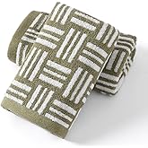 YiLUOMO 100% Cotton Green Hand Towel White Striped Pattern Super Soft Bath Hand Towel for Bathroom Home Decorative 13x29 Inch, 2 Pieces