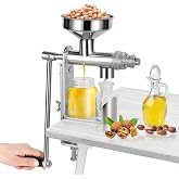 CGOLDENWALL Manual Oil Press Machine Household Seed Oil Press Extractor Peanut Nuts Oil Expeller for Physical Press and Continuous Expelling
