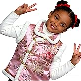 SZCQ Girl Vest Coat Fleece Quilted Chinese New Year Kids Outfits Traditional Tang Tank Tops