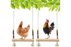 MDAKEGO Chicken Bird Swing,Chicken Perch,Natural Wooden Swing Toys,Wood Stand for Chick,Safe and Relief of Stress,Chicken Coop Accessories,Coop Swing for Chicken Bird,Parrot,Hens (B)