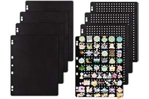 WANSHUI Enamel Pin Display Pages,Creative Pin Collection with 8 Flip-Pages,Fit in Any 3-Ring or 4-Ring Binder,Designed to Easily Trade & Display Enamel Pins (Pins Not Included)
