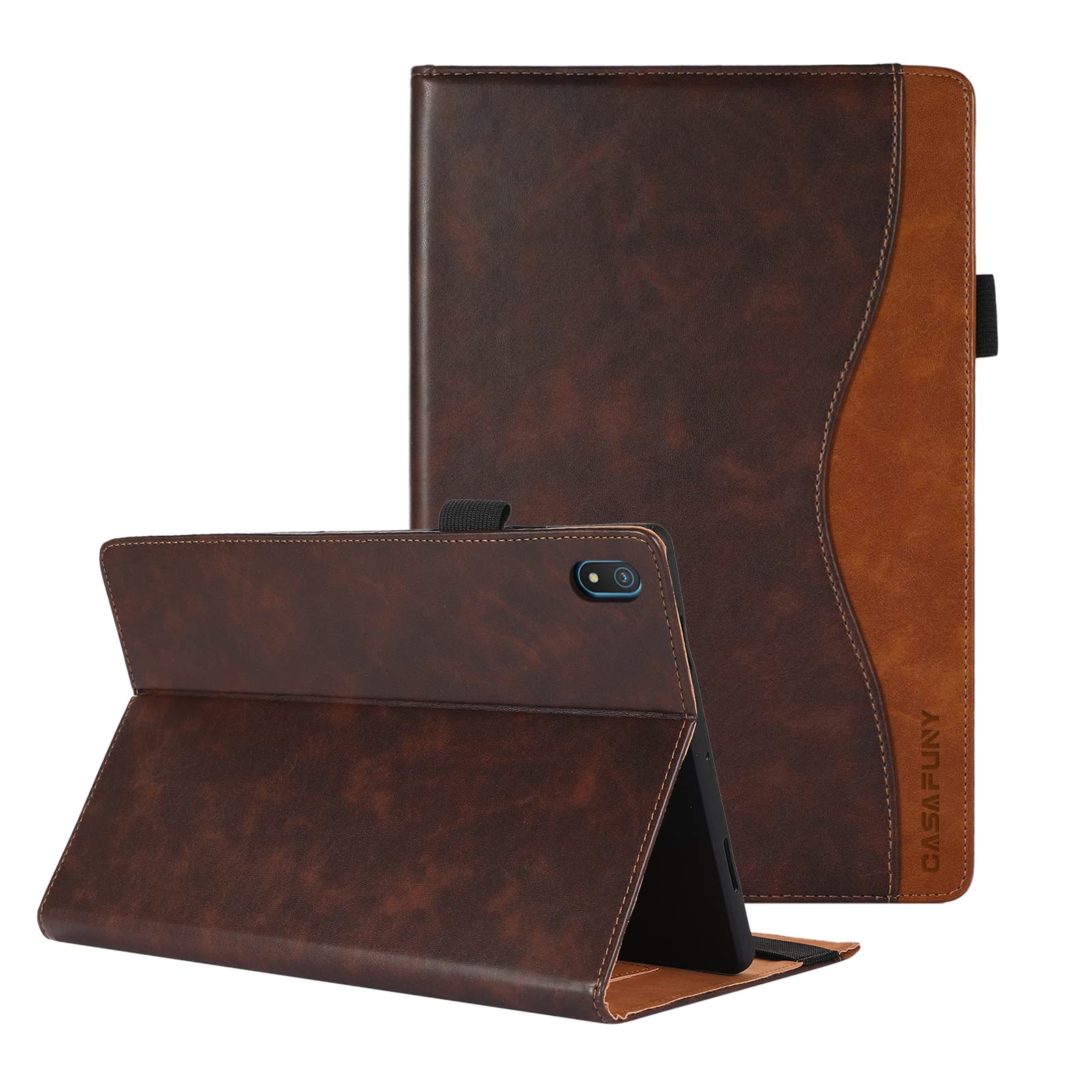 CASAFUNY Case for Nokia T20 Tablet Cover, Shockproof Protective Case with Card Slots Stand Cover, Brown