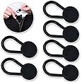 Flexible Waist Extenders for Jeans & Pants, Black (Pack of 6), Standard