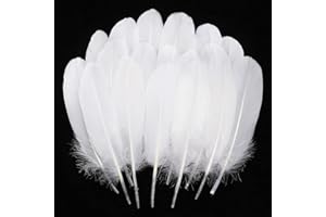 Ballinger Natural White Goose Feathers - 120Pcs 6-8 Inch Bulk Feathers for Crafts, Wedding centerpieces, Angel Wings and Dream Catcher