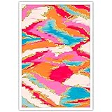 BNGFDV Pink Blue Abstract Painting Preppy Room