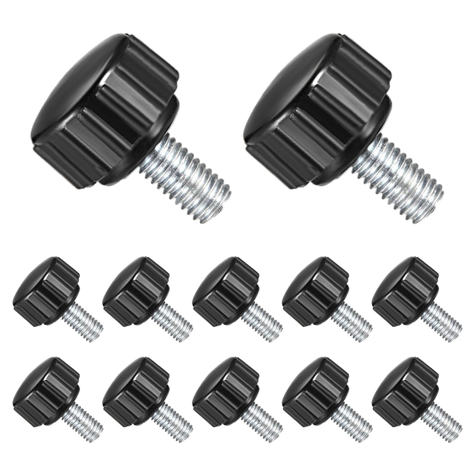 CoCud Knurled Thumb Screws, M5 Thread 10mm Thread Length 15mm Round Head, Plastic Knobs Clamping Screws - (Applications: for Sawing Machines), 12-Pieces