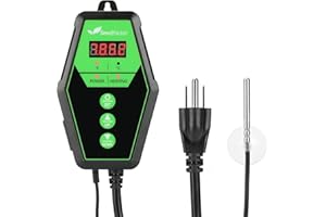 Seedfactor Digital Heat Mat Thermostat Controller for Seed Germination, Reptiles and Brewing Breeding Incubation Greenhouse, 40-108°F, 8.3A 1000W FCC-Certified, UL-Listed