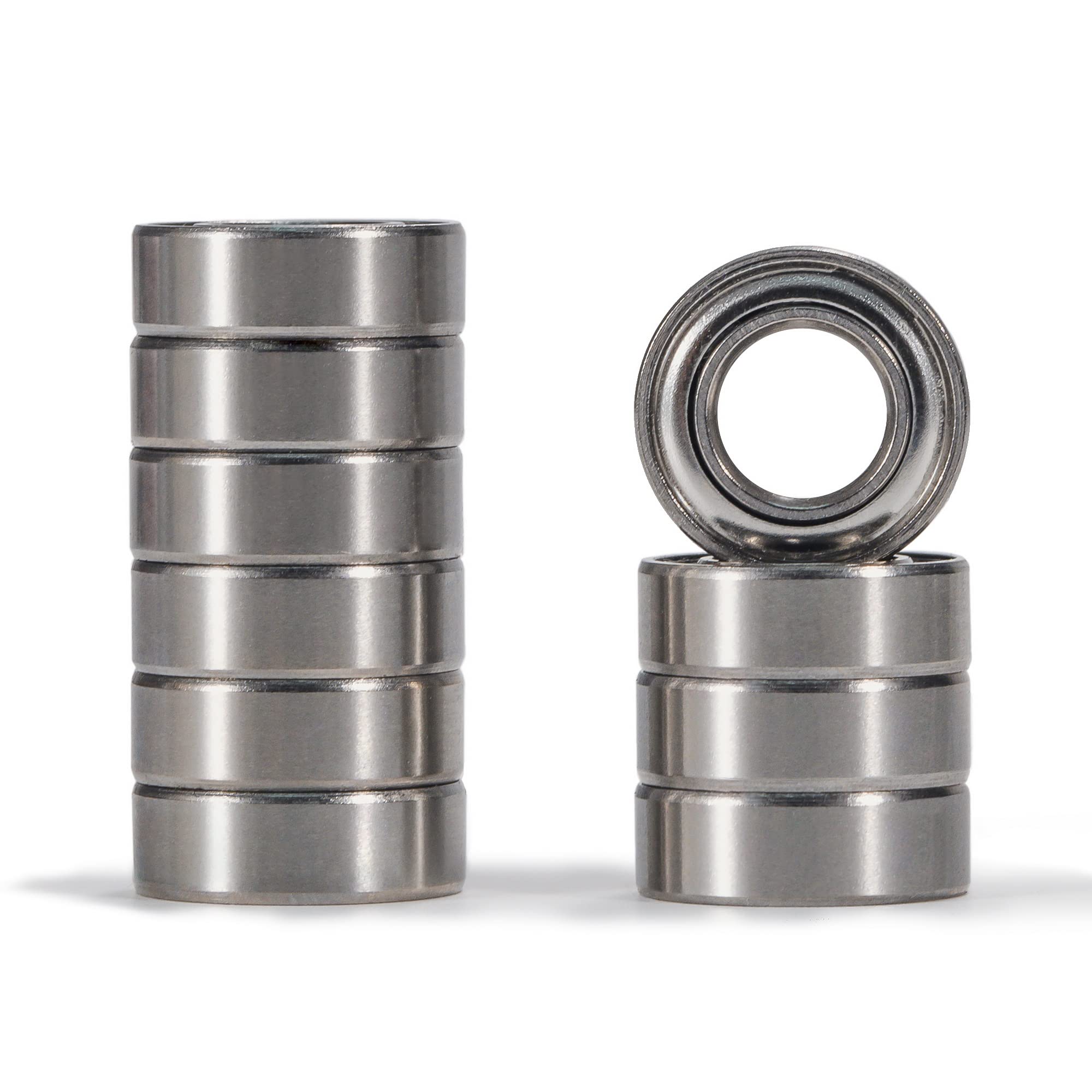 XIKE 10 Pcs MR128ZZ Mini Ball Bearings 8x12x3.5mm, Bearing Steel and Double Metal Seals, Pre-lubrication, MR128-2Z Deep Groove Ball Bearing with Shields.