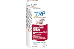 TRP THE RELIEF PRODUCTS The Relief Products Diarrhea Relief - 100% Natural Active Ingredients - Relieves Loose Stools, Gas, Bloating, Discomfort - Fast Dissolving Tablets - 50ct