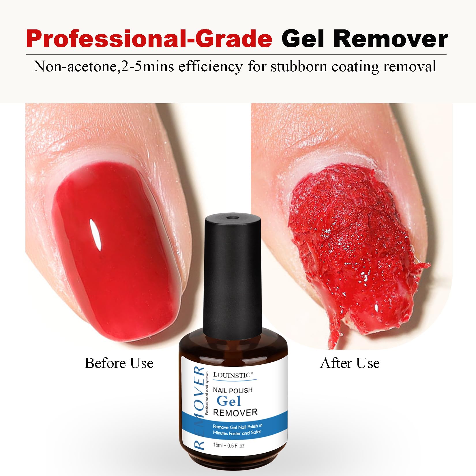 LOUINSTIC Gel Nail Polish Remover,Gel Remover for Nails No Need to Soak or Wrap, Quickly Remove Nail Polish in 2-5 Minutes, Professional Nail Remover Kit - Image 2