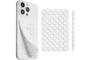 Sucky Double-Sided Silicone Suction Phone Case Mount – Dual-Sided Sticky Phone Grip for Mirrors, Windows, & Gym – Hands-Free Holder for Selfies & TikTok Videos – for iPhone & Android(Crystal White)