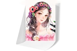 FEITAKE 60 Sheets of Marker Papers Bleed Proof for Alcohol Markers A4 8.3"x11.7" (210x297mm) 120lb/200gsm Thick Art Crafting Finger Paint Papers for Kids Printing Drawing Paper for Artists Students