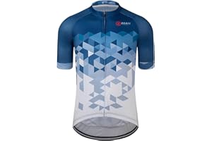 GCRFL Men's Cycling Jersey Short Sleeve Biking Shirt with 3 Rear Pockets + Zipper Pocket Breathable Quick Dry Bicycle Jersey