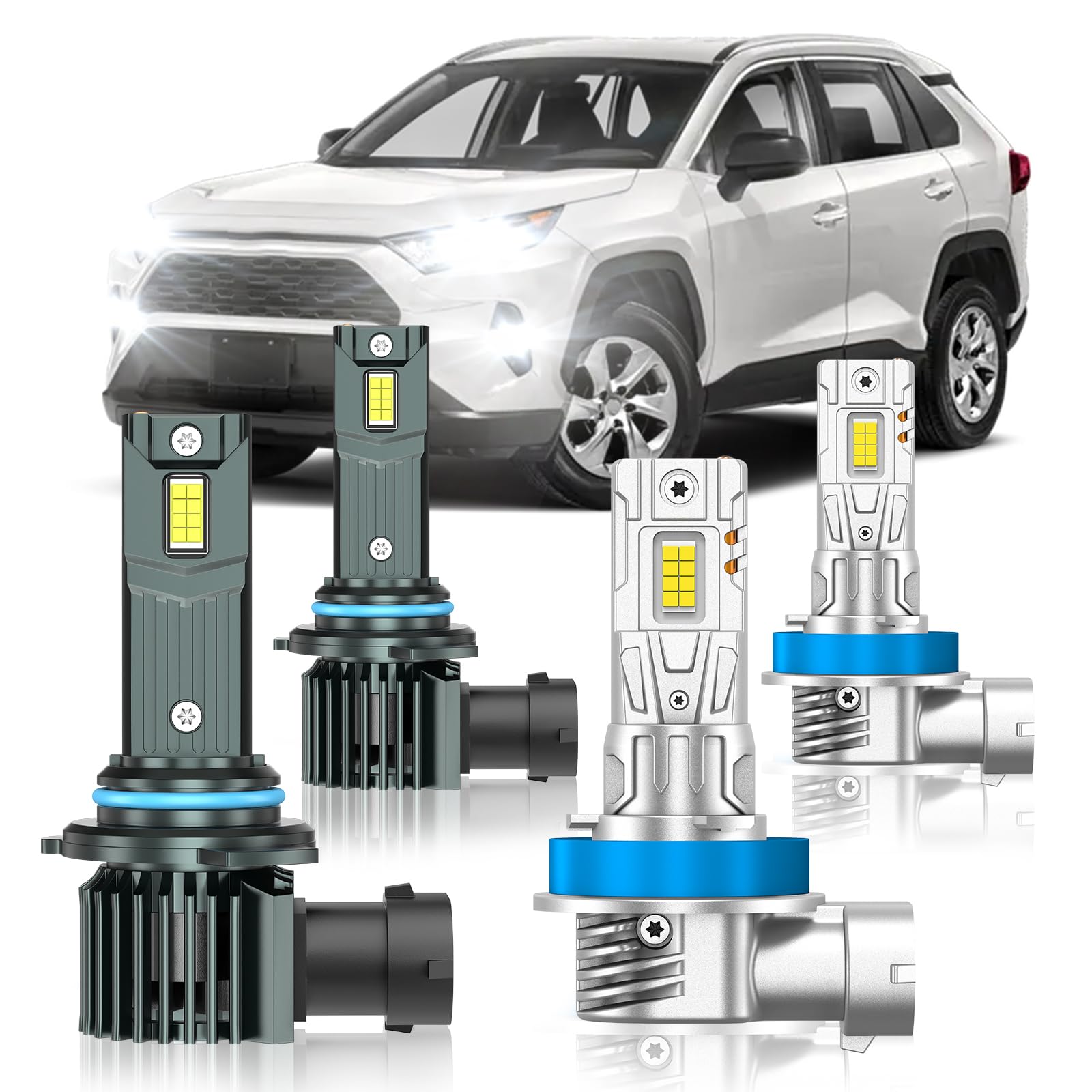 Photo 1 of ZSTOPCL Compatible with Toyota RAV4 2016-2019 Fog Bulbs, High&Low Beam Fog Light Bulbs Combo, 800% Super Bright 6000K Cool White, Plug and Play, Pack of 4