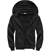 SCODI Hoodies for Men Heavyweight Fleece Sweatshirt - Full Zip Up Thick Sherpa Lined Hooded Sweatshirts