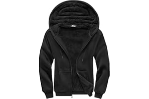 SCODI Hoodies for Men Heavyweight Fleece Sweatshirt - Full Zip Up Thick Sherpa Lined Hooded Sweatshirts