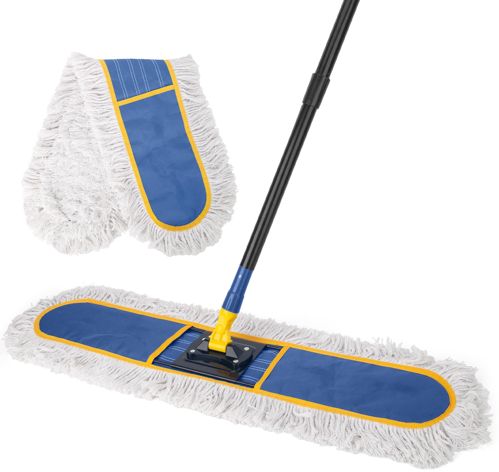 36" Commercial Dust Mop – Heavy Duty Floor Cleaner With Large Cotton Head & 59" Handle For Hotels, Gyms, Homes