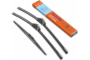 WOWIPER Silicone Windshield Wiper Blades with Rear Wiper Blade for Honda Pilot 2016-2022, All-Season Automotive Replacement Windshield Wipers for My Car - 26"+24"+14" (Set of 3)